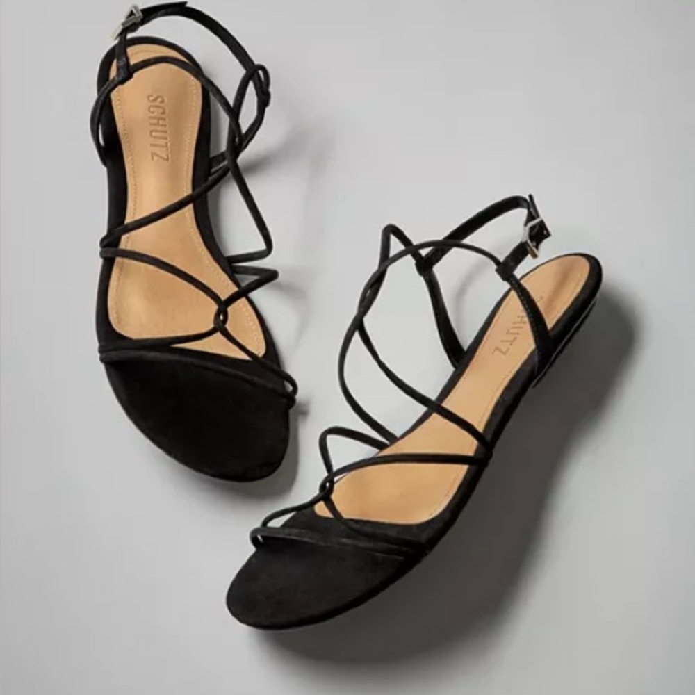 SCHUTZ Boyet Strappy Suede Sandals Size 9